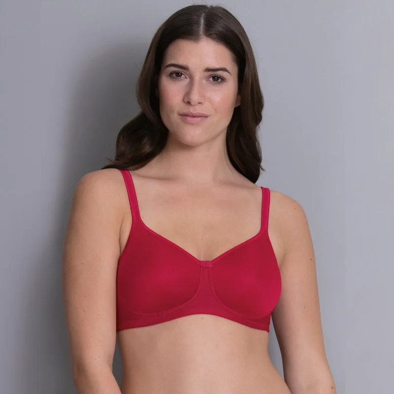 plus-size demi-cup bra with lace overlayANITA TONYA POST MASTECTOMY BRA W/ PADDED CUPS CHERRY