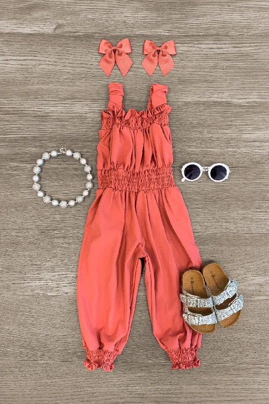 Women's Jumpsuits with Cropped LengthRose Pink Cinch Jumpsuit