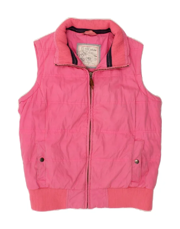 Women's Zip-Up CoatsFAT FACE Womens Padded Gilet UK 14 Large Pink Polyester