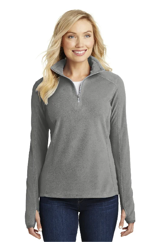 Women's Hooded Sweatshirts with Quick-Dry FabricPort Authority Womens Pill Resistant Microfleece 1/4 Zip Sweatshirt - Pearl Grey