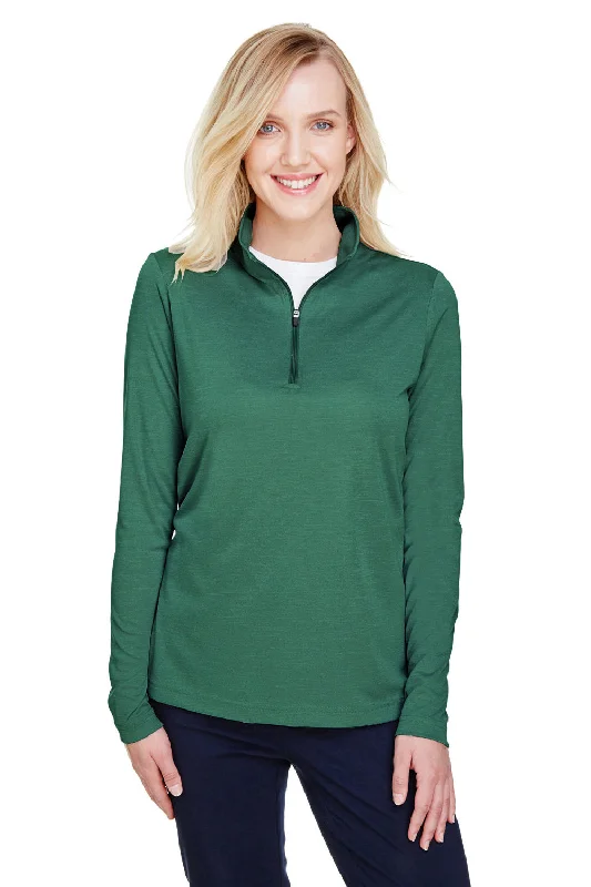 Women's Hoodie JacketsTeam 365 Womens Zone Sonic Performance Moisture Wicking 1/4 Zip Sweatshirt - Heather Forest Green