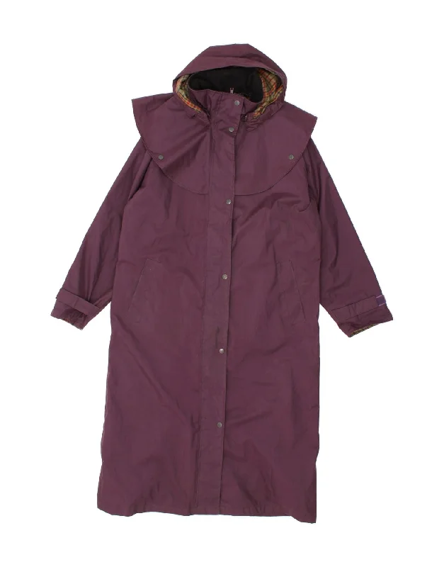 Women's Coats with Fur Trimmed ZipperJACK MURPHY Womens Hooded Raincoat UK 12 Medium Purple Polyester