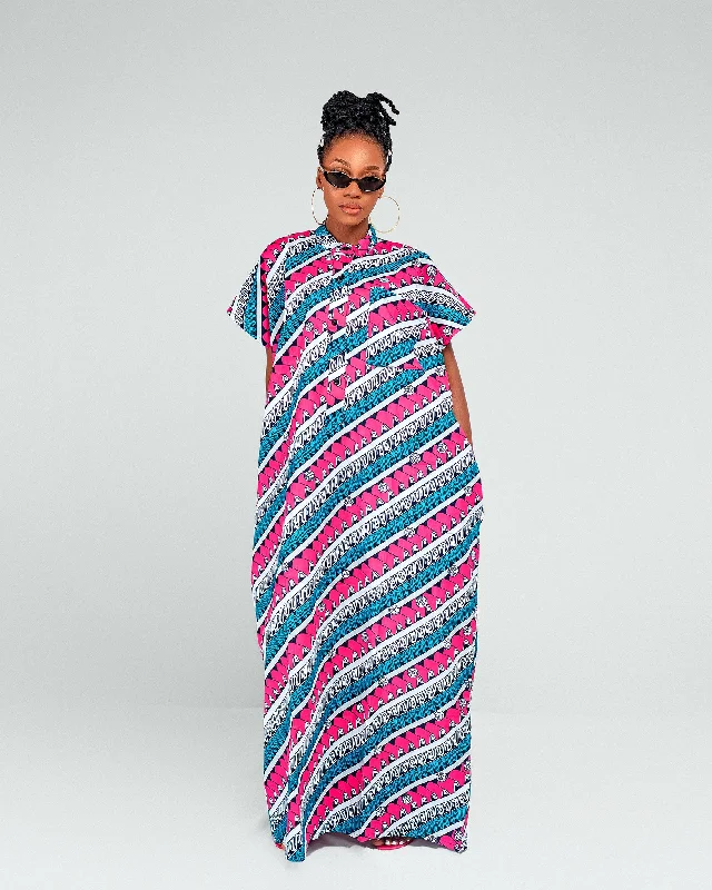 Women's V-Shaped-Neck DressesPalma Ankara Bubu Maxi Dress | African Print