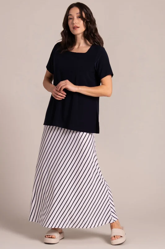 Women's Preppy SkirtsEssential A-Line Skirt | Navy Stripe