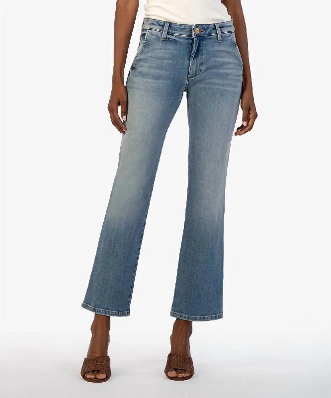 Women's Jodhpurs with Narrow CollarKelsey Mid Rise Ankle Flare Jeans In Decreaed Wash