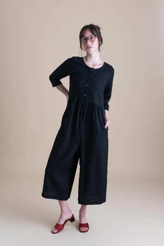 Women's Jumpsuits with Shawl CollarRanch Jumpsuit in Black