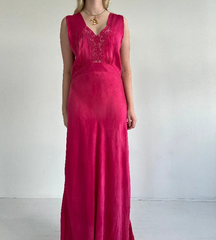 ladies' silk pajama topsHand Dyed Bright Pink Silk Dress