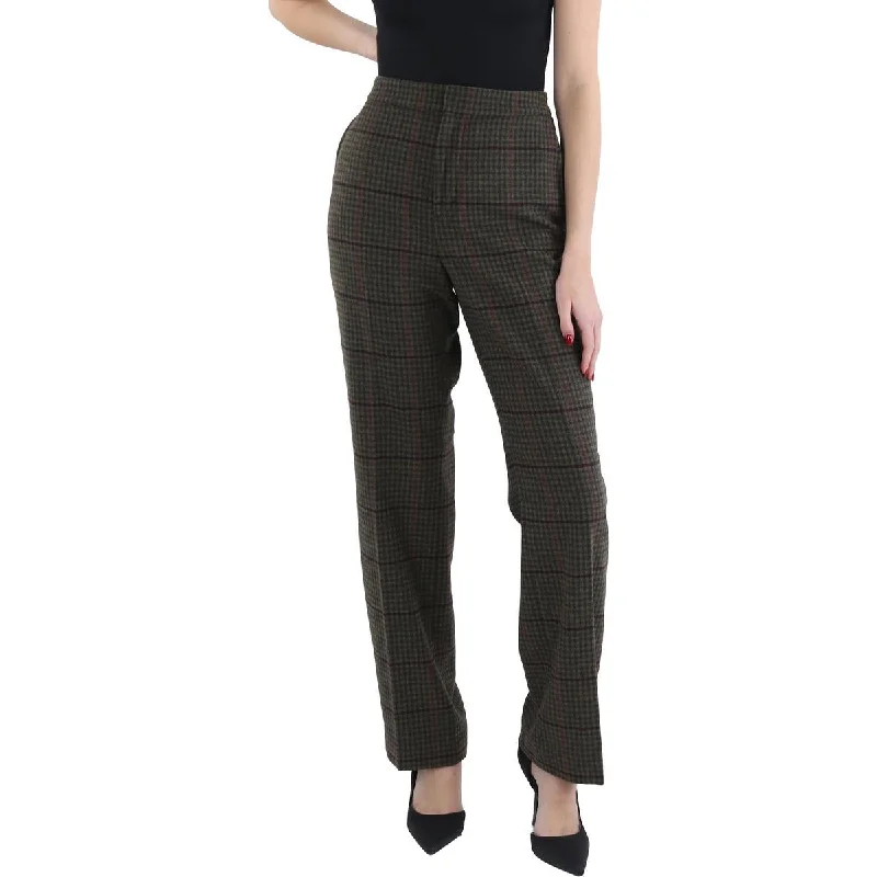 Women's ChinosWomens Wool Blend High Rise Straight Leg Pants