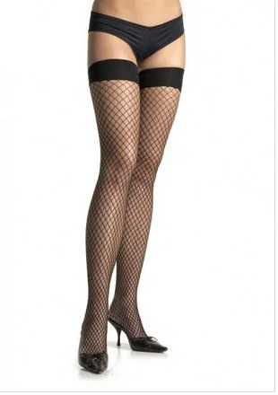 lace trim bra for weddingsSpandex Industrial Net Thigh Highs - Black