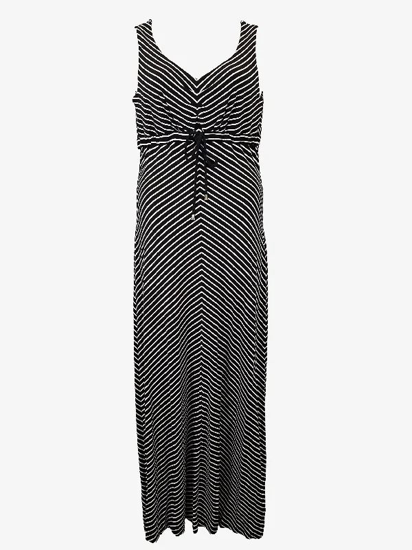 Women's Halter DressesDavid Lawrence Drawstring Striped Summer Maxi Dress Size L