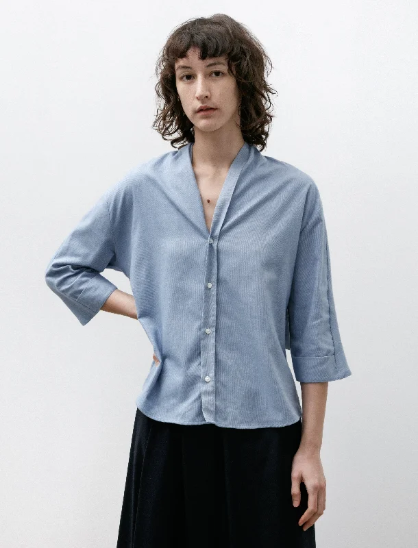 Women's Blouse with Low CollarBlouse Party Denim