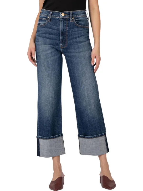 Women's Jodhpurs with Collarless DesignSienna High Rise Roll Up Jeans In Blue