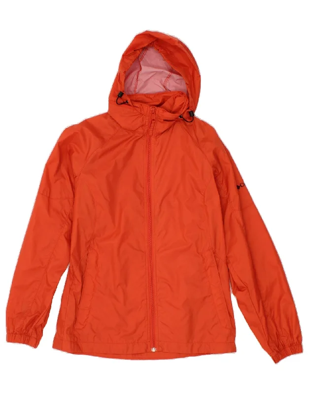 Women's Duffle CoatsCOLUMBIA Womens Hooded Rain Jacket UK 10 Small Orange Nylon