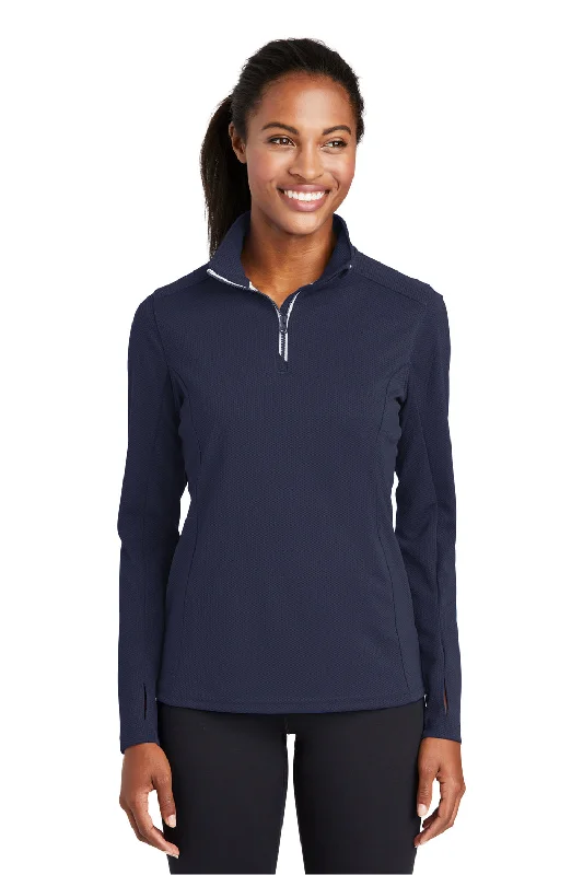 Women's Hooded Sweatshirts with Bamboo LiningSport-Tek Womens Sport-Wick Moisture Wicking 1/4 Zip Sweatshirt - True Navy Blue