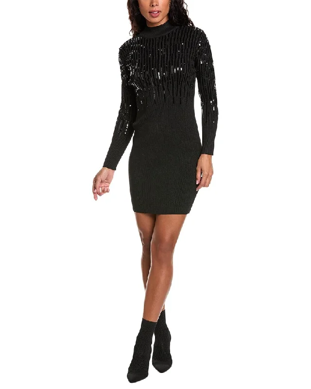 Women's Square Neck SweatersANNA KAY Sequin Sweaterdress