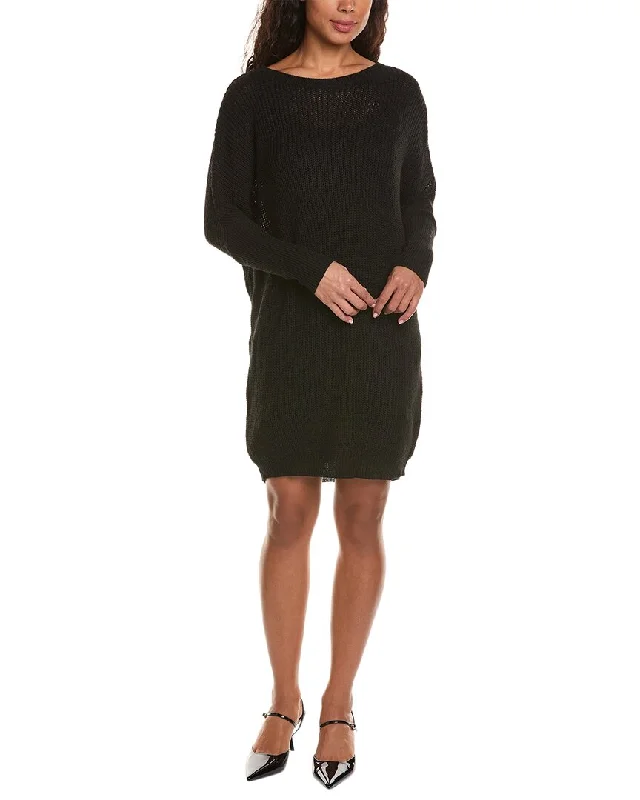 Women's Lapel Collar Sweatersbeachlunchlounge Oversize Sweaterdress