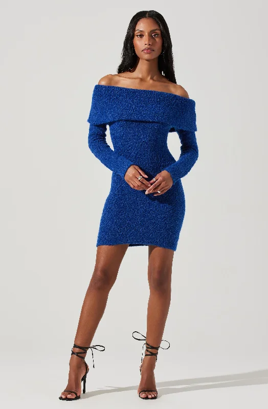 Women's Fine Gauge SweatersDanya Off Shoulder Sweater Dress