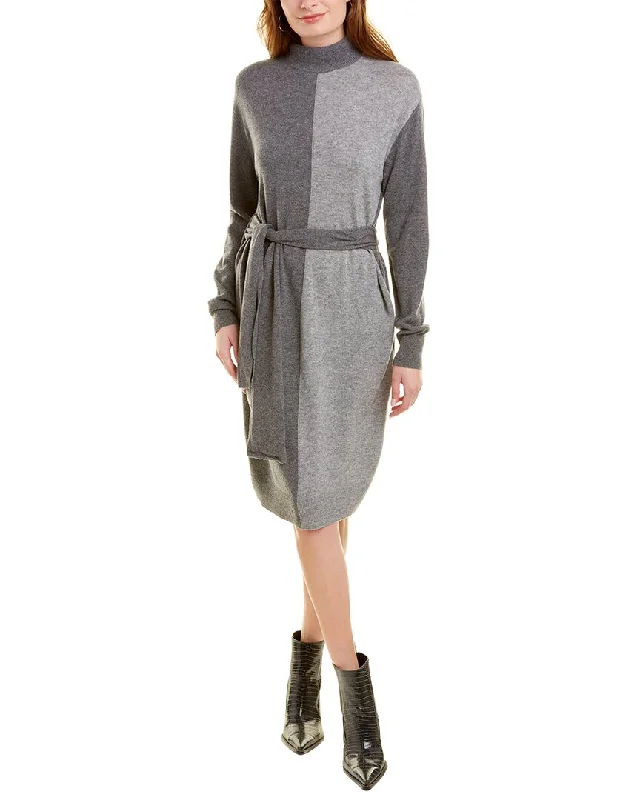 Women's Collarless Design SweatersHalston Bria Turtleneck Wool & Cashmere-Blend Sweaterdress