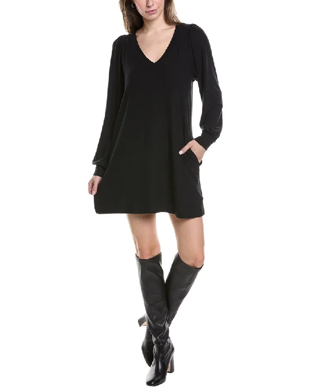 Women's Silk Blend SweatersMichael Stars Trisha V-Neck Swing Sweaterdress