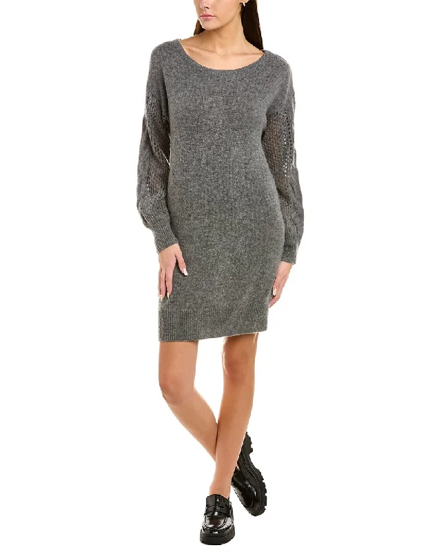 Women's Boat Collar SweatersNAADAM Open Cable Wool & Cashmere-Blend Tunic Sweaterdress