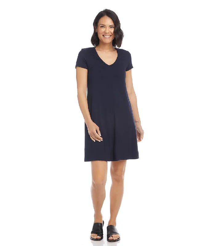 Women's Narrow Collar DressesQuinn V-Neck Pocket Dress