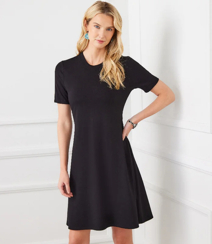 Women's Notched Collar DressesShort Sleeve A-Line Dress