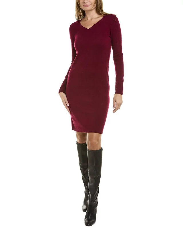 Women's Square Collar Sweaterssofiacashmere V-Neck Cashmere Sweaterdress