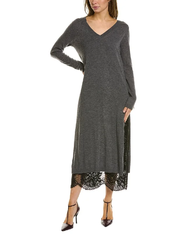 Women's Peter Pan Collar SweatersTWINSET V-Neck Wool & Cashmere-Blend Sweaterdress