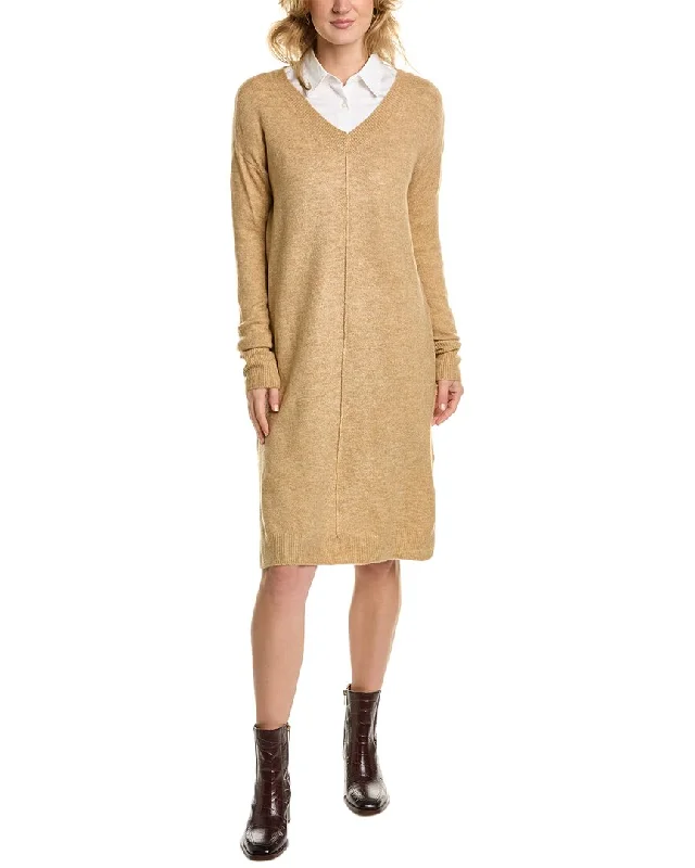 Women's Rounded Hem SweatersVince Camuto Side Slits Sweaterdress