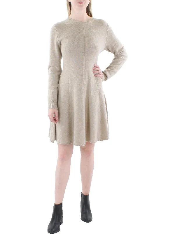 Women's Keyhole Neck SweatersWomens Cashmere Knee Sweaterdress