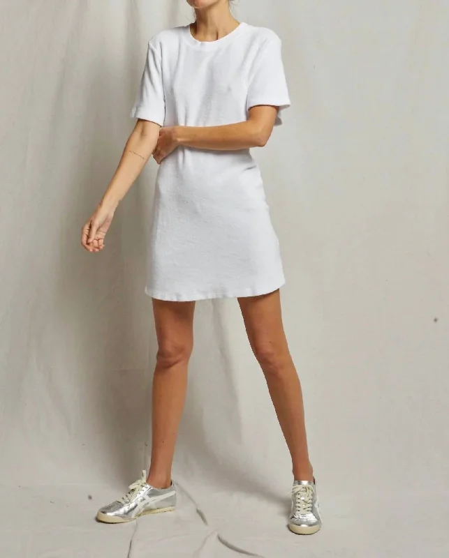 Women's Blouse for EveningEmilia Loop Terry Tee Dress In White