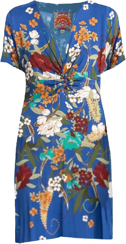 Women's Blouse with Asymmetrical HemJohnny Was Tee Bee Twist Front Swing Dress Multi