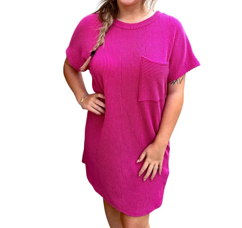 Women's Blouse with Lapel CollarMaggie Tee Shirt Dress In Orchid