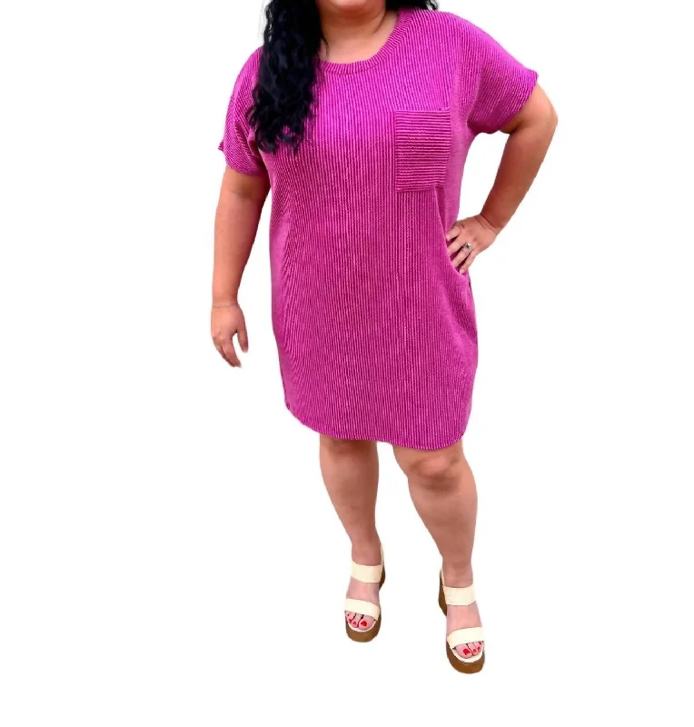 Women's Blouse with Low CollarMaggie Tee Shirt Dress Plus In Pink