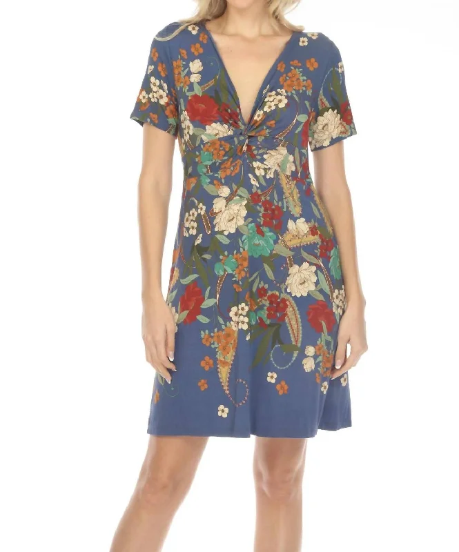 Women's Blouse with SequinsTee Bee Twist Front Swing Dress In Multi