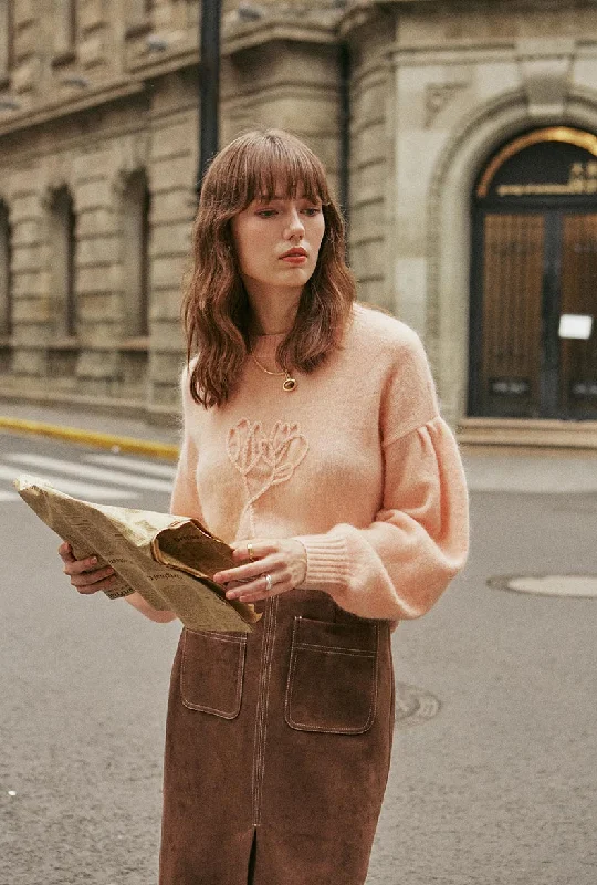 Women's Short-Sleeve BlouseDeidre Mohair Sweater - Apricot