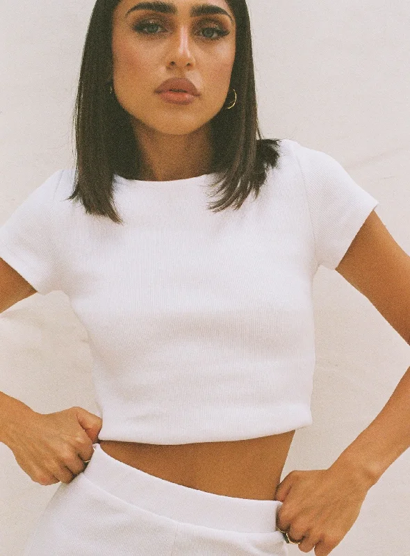 Women's Blouse with PeterClassic Crop Tee White