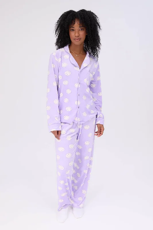 women's pajamas for a night of deep sleepVelour Pajama Dad Shirt And Pants Set