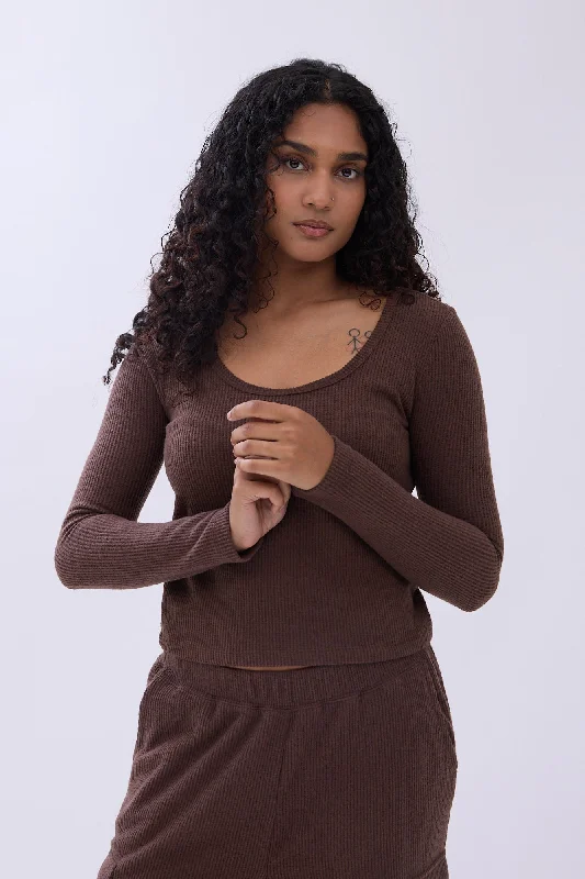 women's pajamas with a timeless appealWaffle Knit Long Sleeve Pajama Top