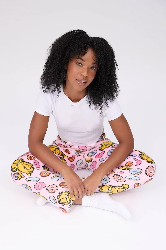 floral print women's pajamasGarfield Printed Plush Pajama Pants