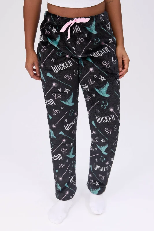 women's pajamas with a sophisticated eleganceWicked Star Printed Plush Pajama Pants