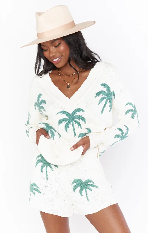 women's pajamas for travelBoardwalk Shorts ~ Palm Tree Knit