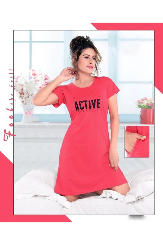 women's pajamas for those who want to feel pampered and lovedLong Tshirt Pink Nighty for Girls