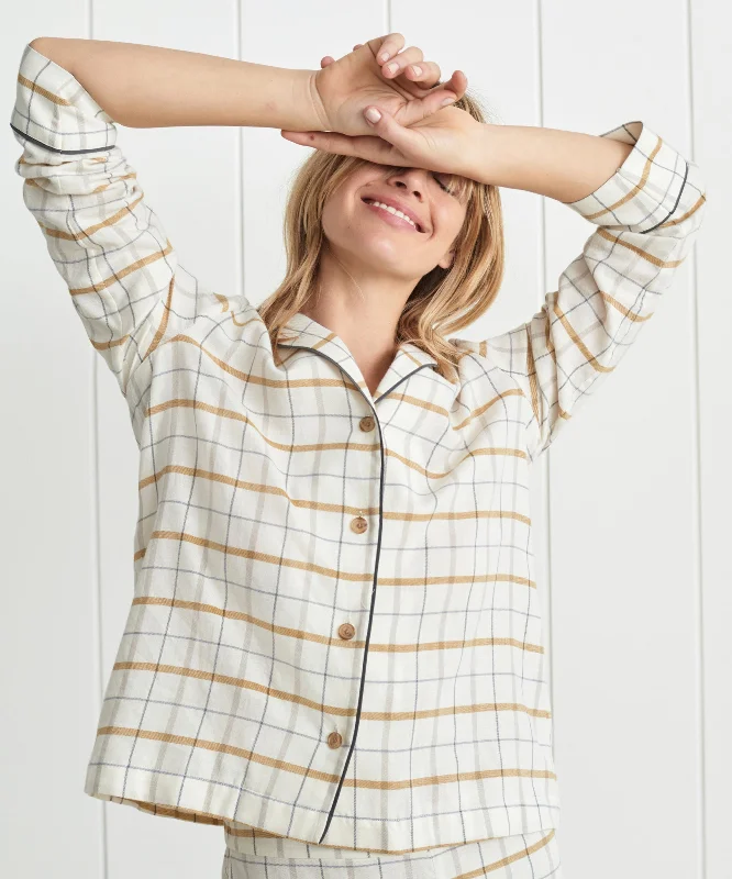 women's pajamas with a modern twistFlannel Pajama Top