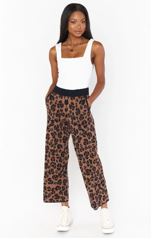 women's pajamas for lounging around the houseSamson Lounge Pants ~ Leopard Knit